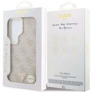 Guess suojakuori 4G Triangle Logo MagSafe Samsung Galaxy S26 Ultra:lle pinkki