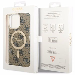 Guess GUHMP14XH4STW iPhone 14 Pro Max 6.7" brown/brown hardcase 4G MagSafe
