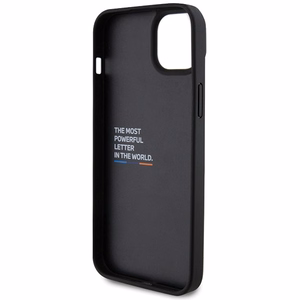 BMW Nahkainen Carbon Suojakuori iPhone 15 Plus:lle - musta