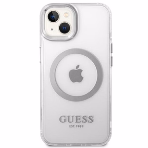 Guess GUHMP14SHTRMS iPhone 14 6.1" hopea/hopea kova kotelo metalli Outline Magsafe