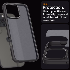 Spigen Ultra Hybrid Suojakuori iPhone 16 Pro Max 6,9 - huurrettu musta