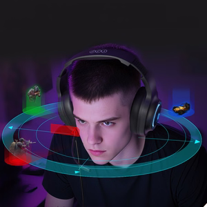 QCY Heroad V200 Tri-Mode Gaming-Kuulokkeet 7.1 Äänellä, 240h Akulla ja Irrotettavalla Mikrofonilla - Musta