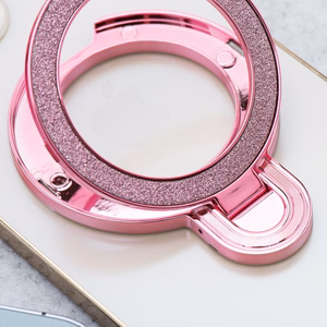 Puhelinteline CIRCLE GLITTER - tarrakiinnitys - vaaleanpunainen