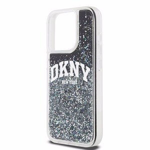 DKNY iPhone 15 Pro 6.1" Musta Suojakuori Liquid Glitter Big Logo