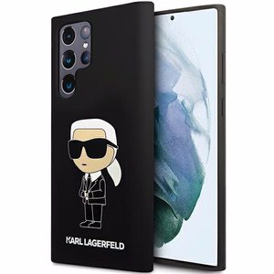 Karl Lagerfeld Suojakuori Samsung Galaxy S24 Ultralle KLHCS24LSNIKBCK musta HC SILICONE NFT IKONIK
