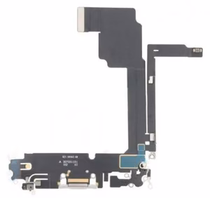 Flex iPhone 15 Pro Max latausliittimen kaapeli mikrofonilla Natural alkuperäinen (käytetty Grade A)