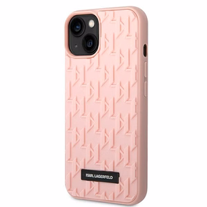 Karl Lagerfeld 3D Monogrammi kotelo iPhone 14 Plus - vaaleanpunainen