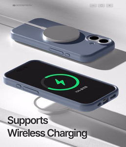 Mercury Pure Magsafe silikoni kotelo Apple iPhone 16e/17e laventeliharmaa