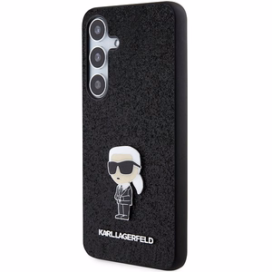 Karl Lagerfeld Fixed Glitter Ikonik Logo Metal Pin Suojakuori Samsung Galaxy S24+:lle - musta