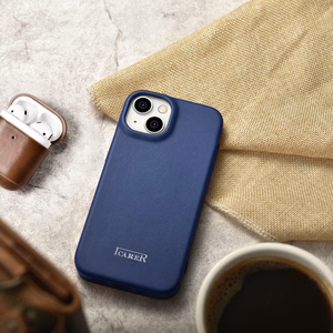 iCarer CE Premium Nahka Folio Case iPhone 14 Plus Magneettinen Flip Nahka Folio Case MagSafe Blue (WMI14220715-BU)