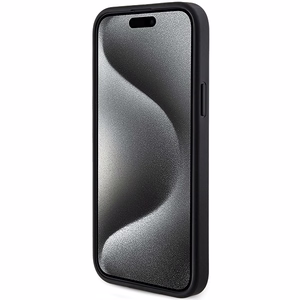 Guess 4G Collection nahka Metal Logo MagSafe kotelo iPhone 15/14/13 - musta