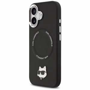 Karl Lagerfeld Choupette Pin MagSafe Suojakuori iPhone 17:lle - Musta