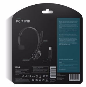 Sennheiser PC 7 USB langalliset kuulokkeet pääpannoilla toimistoon/puhelinkeskukseen USB Type-A mustat