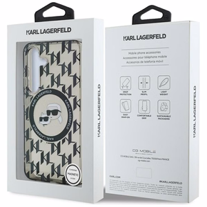Karl Lagerfeld HC Magneettinen IML Metal Monogram KC Heads Suojakuori Samsung Galaxy S25 Musta
