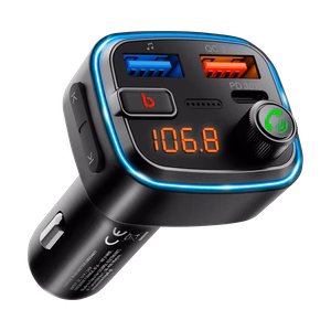 Auton FM-lähetin, Bluetooth, 2 USB-porttia ja USB-C