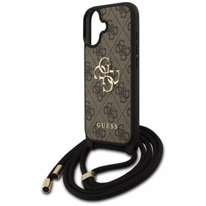 Alkuperäinen Guess 4G Big Logo suojakuori olkahihnalla iPhone 17 ruskea