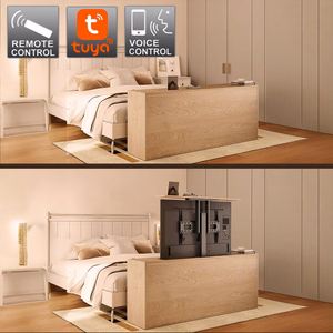 Maclean MC-866T älykäs moottoroitu sähköinen TV-nosto TUYA mobiilisovellus lattiakiinnike Alexa Google Home 37"-80" 60 kg kaappi VESA (EU-pistoke)
