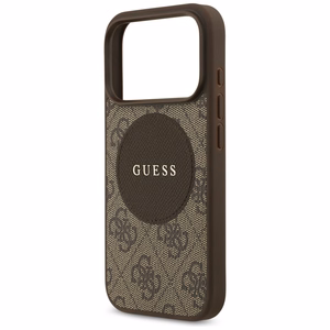 Guess 4G Circle Classic Logo MagSafe Suojakuori iPhone 17 Prolle - ruskea