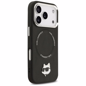 Karl Lagerfeld MagSafe Suojakuori iPhone 17 Pro:lle KLHMP17LPSMLRCHK (PU Choupette Pin) - Musta