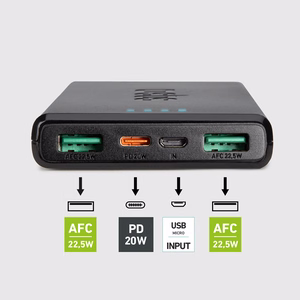 Powerbank SBS TTBB10000FASTPD20K 10000 mAh 20W Power Delivery -virtalähteellä - musta
