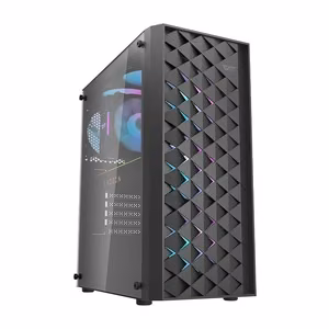 Darkflash DK351 tietokonekotelo (musta) + 4 RGB-tuuletinta