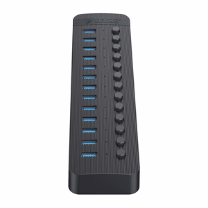 Orico CT2U3-13AB 13x USB-A 3.0 -hubi kytkimillä - musta