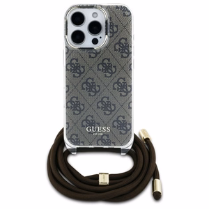 Guess Crossbody Cord 4G Print suojakuori iPhone 16 Pro:lle - ruskea