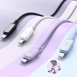 Joyroom Multi-Color Series A14 Lightning / USB-A 2.4A kaapeli 2m - musta