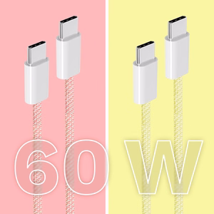 Krüger&Matz Basic USB-C–USB-C-kaapeli, 60 W, 1,5 m, keltainen