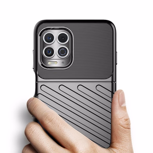 Thunder Case Joustava Kova Rugged Cover TPU Kotelo Motorola Moto G100 / Edge S musta