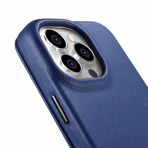 iCarer CE Premium Nahka Folio Case iPhone 14 Pro Magneettinen Flip Nahka Folio Case MagSafe Blue (WMI14220714-BU)