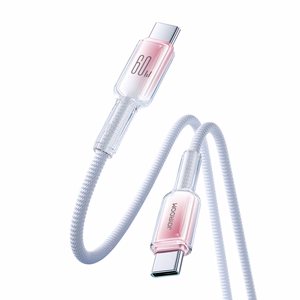 Joyroom S-A42 Crystal-Clear Series 60W USB-C - USB-C -kaapeli 1,2 m - valkoinen