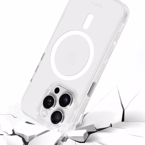 Liavec Glossy Magsafe läpinäkyvä suojakuori iPhone 13 Pro:lle valkoinen
