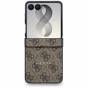 Ruskea Guess 4G Classic MagSafe -suojakuori Samsung Galaxy Z Flip8 -puhelimelle