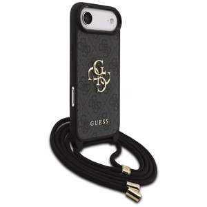 Guess 4G Big Logo Cord Strap Crossbody Suojakuori iPhone Air:lle - Musta