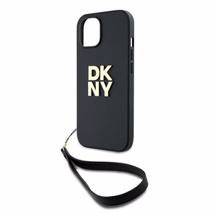 DKNY Wrist Strap Stock Logo iPhone 15 Plus:lle Suojakuori - Musta