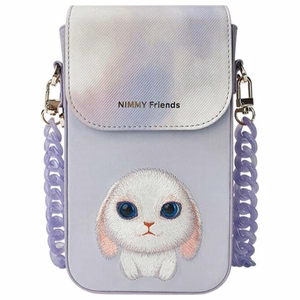 NIMMY 3in1-setti puhelinlaukku + Lompakko + GPS-suoja BIG EYED PET 2.0 Pupu violetti