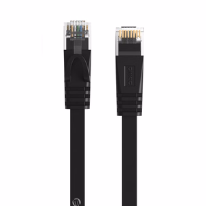 Orico PUG-C6B CAT6 1000Mbps RJ45 Ethernet-verkkokaapeli litteä LAN 10m - musta