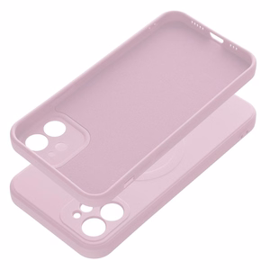 SILICONE MAG COVER puhelinkuori, yhteensopiva MagSafe-tekniikan kanssa, iPhone 12, vaaleanpunainen