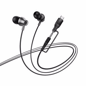 Hoco M119A -langalliset mikrofonilliset kuulokkeet, 3,5 mm:n / USB-C-liitin, mustat