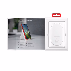 Ulkoinen akku yhteensopiva MagSafe:lle Forcell F-Energy MagStand F10K2 QC3.0 PD 5A 20W 10000 mAh valkoinen