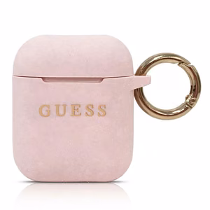 Guess GUACCSILGLLP AirPods suojakuori vaaleanpunainen / vaaleanpunainen Silikoni Glitteri
