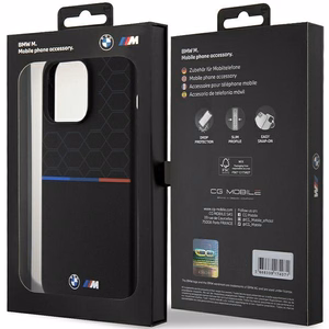 BMW M Silikoninen Pattern MagSafe Suojakuori iPhone 15 Pro Maxille - musta