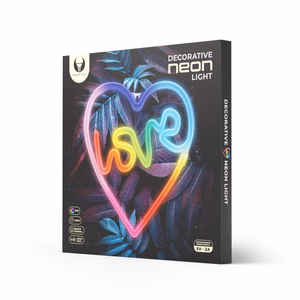 Neon LED RGB LOVE IN HEART FLRN02 + kaukosäädin Forever Light