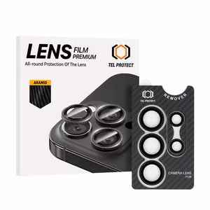 Karkaistu lasi Tel Protect 3D Lens Aramid Series kameralle Samsung Galaxy S24 Ultra:lle (linssiä 5 kpl)