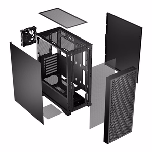 Logic Dart Pro Solid MIDI – Midi Tower computer case with USB-C, black (AT-DART-PRO-SOLI-10)