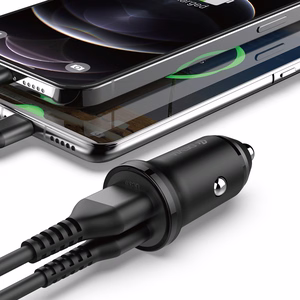 Devia autolaturi Smart Mini PD QC 3.0 30W 1x USB 1x USB-C valkoinen
