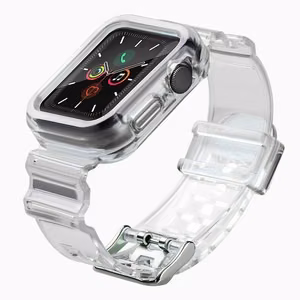 Silikoniranneke Rannekoru Kotelo Hihna Light Set for Apple Watch 38mm - Musta