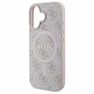 Guess 4G Ring Classic Logo MagSafe Suojakuori iPhone 16:lle - Vaaleanpunainen