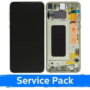 LCD-näyttö yhteensopiva Samsung G970 S10e kehyksellä / keltainen / (Service Pack)